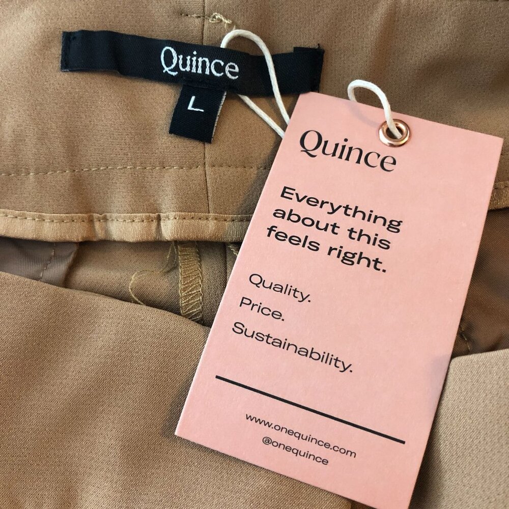 Quince Womens Stretch Crepe Paperbag Pant Belted Pockets Camel Brown L - Picture 3 of 5